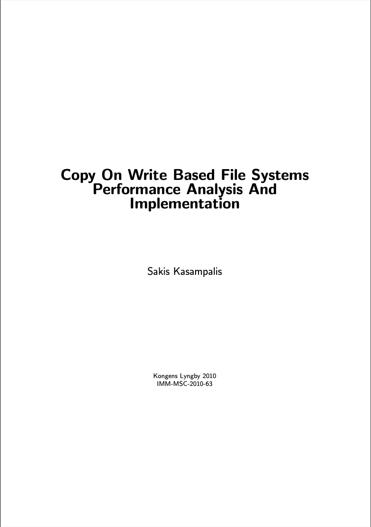 Copy On Write Based Filesystems